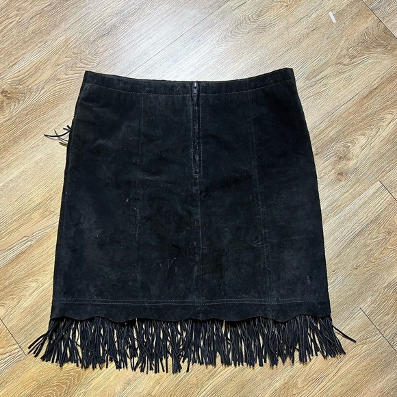Scully Suede Skirt Women's Medium Leather Western Double Fringe Mini - Picture 7 of 15